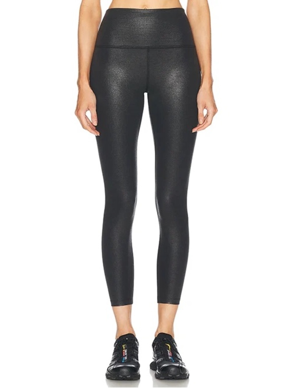 Beyond Yoga Black Foil High Waisted Midi Leggings NWT size Medium - Picture 1 of 6